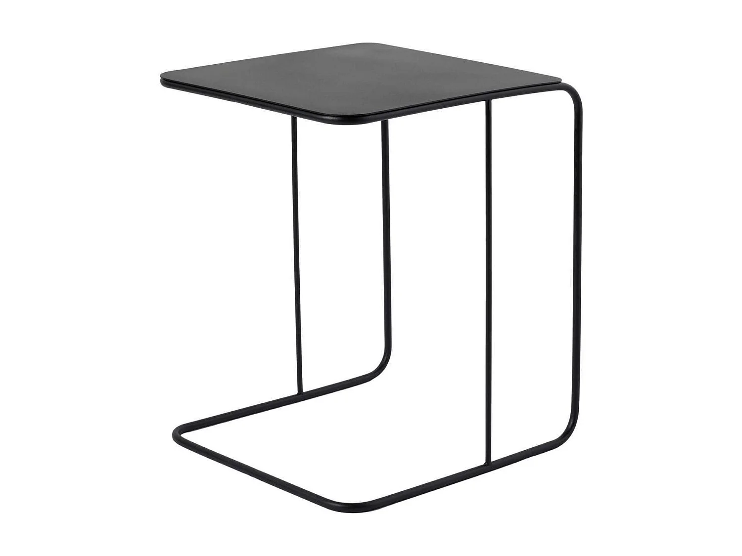 Modernt svart metall sidobord "Poet" 47 x 46 x 57 cm - Industriell stil