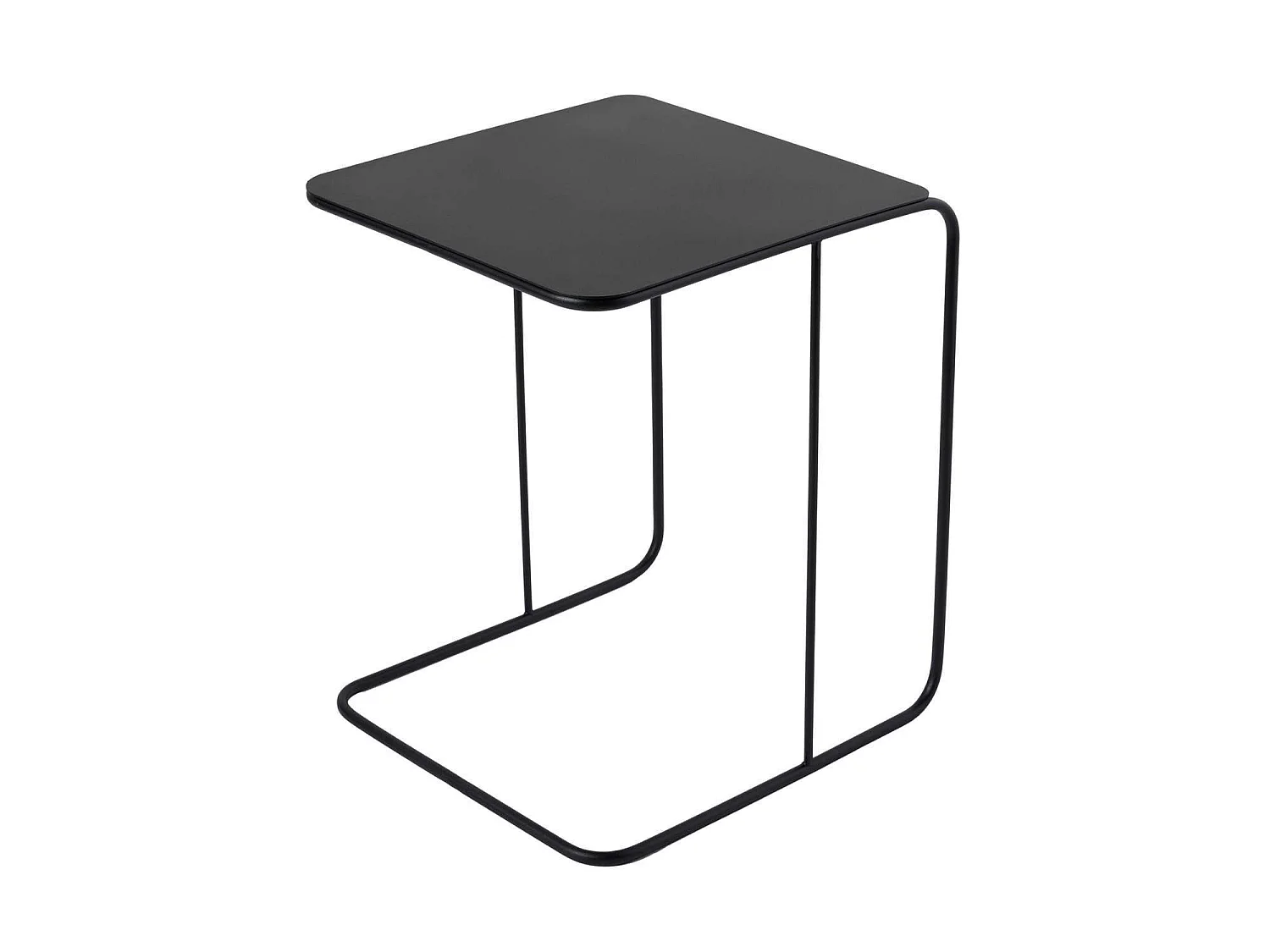 Modernt svart metall sidobord "Poet" 47 x 46 x 57 cm - Industriell stil