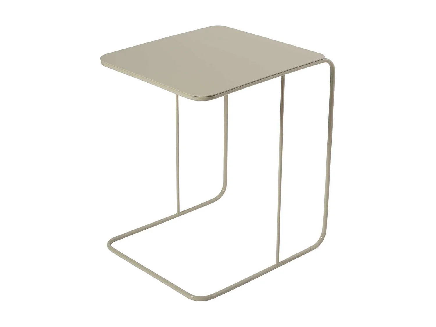 Modern Taupe Metall Sidobord "Poet" 47 x 46 x 57 cm - Elegant Design för Vardagsrum, Sovrum eller Kontor