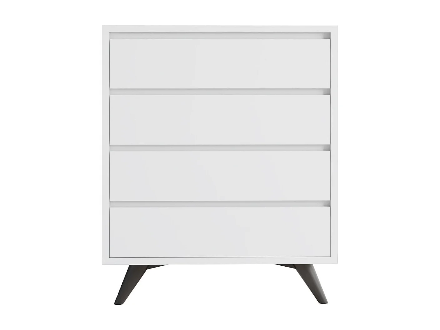 Weiße Holzkommode Suvera mit 4 Schubladen 70x40x86 cm modernes und schlichtes Design