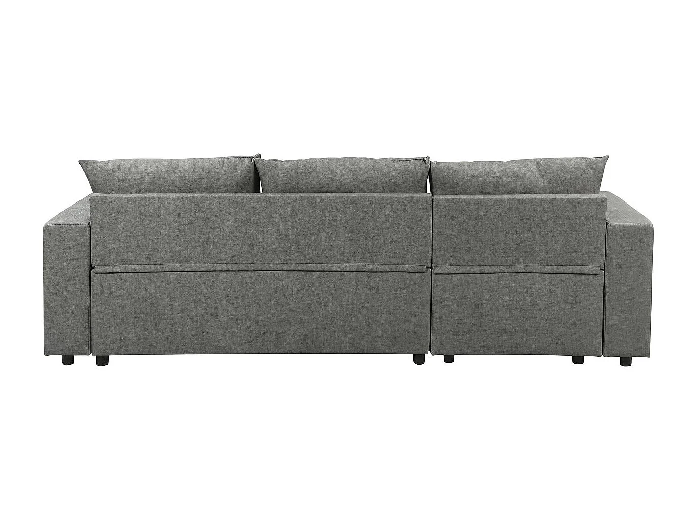 Canapé d'angle réversible/convertible en tissu "Victor" - 4 places - Gris