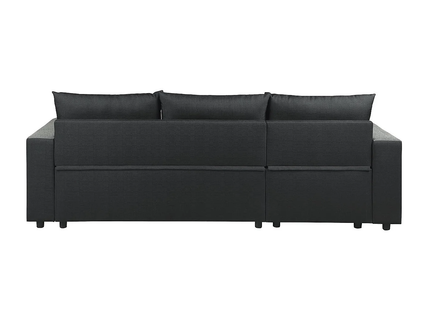 Canapé d'angle réversible/convertible en tissu "Victor" - 4 places - Noir