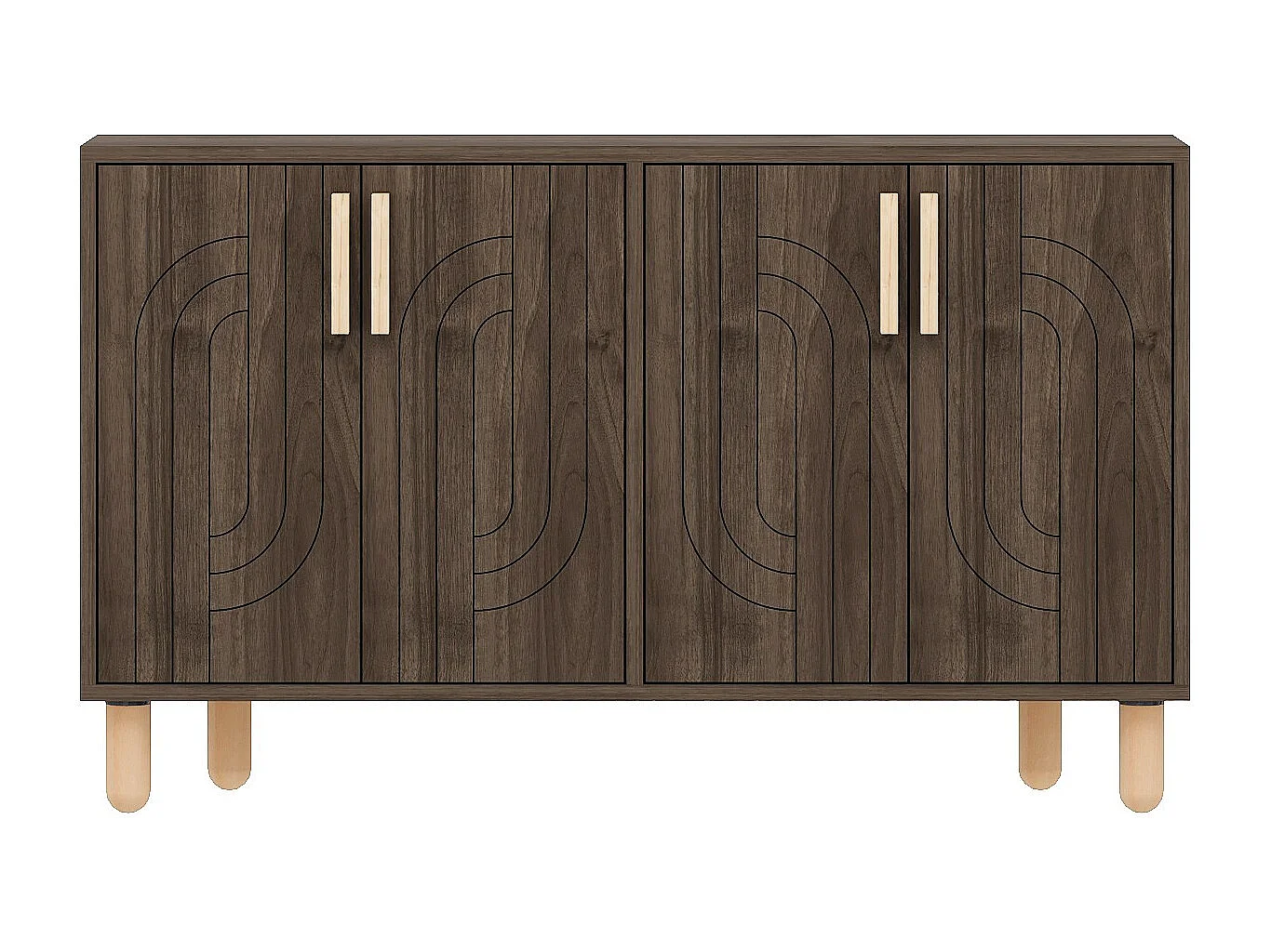 Buffet en bois "Rodney" - 120 x 30 x 74 cm - Marron