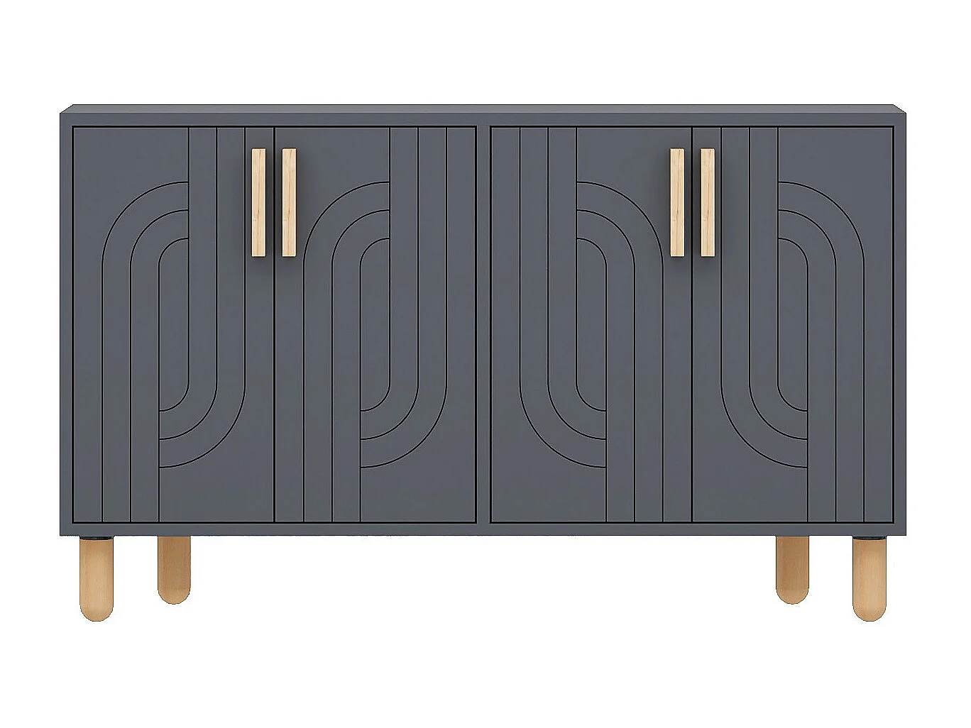 Buffet en bois "Rodney" - 120 x 30 x 74 cm - Gris anthracite