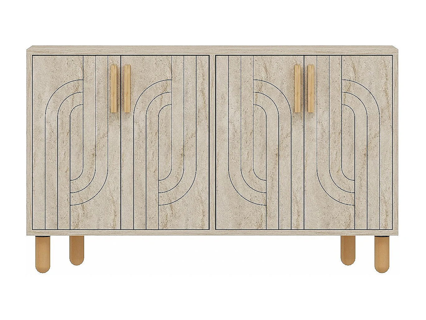 Buffet en bois "Rodney" - 120 x 30 x 74 cm - Travertin