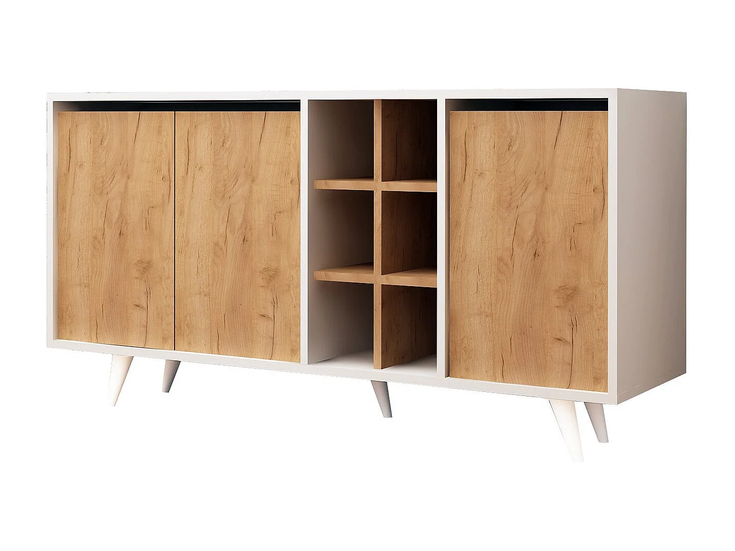 Buffet en bois "Prava" - 140 x 40 x 86 cm - Marron