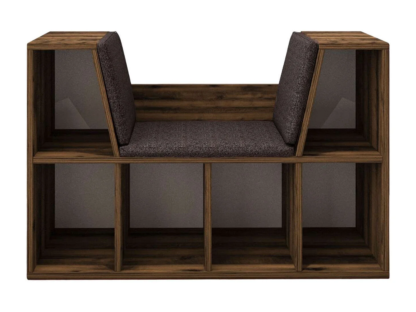 Bibliothèque avec assise en bois "Livora" - 103 x 30 x 63 cm - Marron