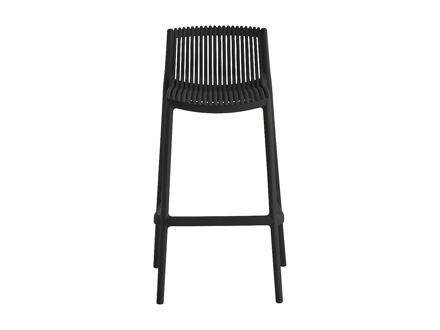 Conjunto de 2 cadeiras altas empilháveis em plástico "Néora" - Preto