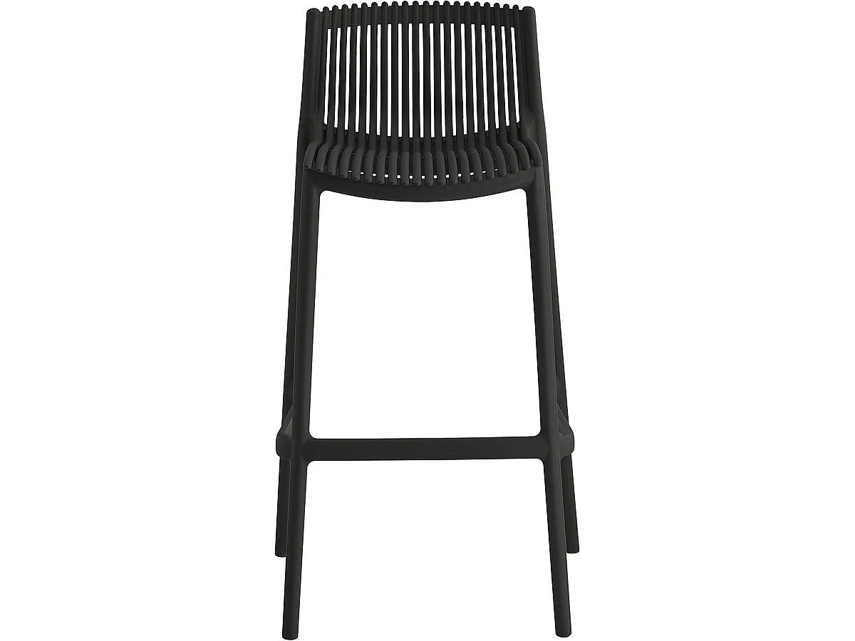 Lot de 2 chaises hautes empilables en plastique "Néora" - Noir