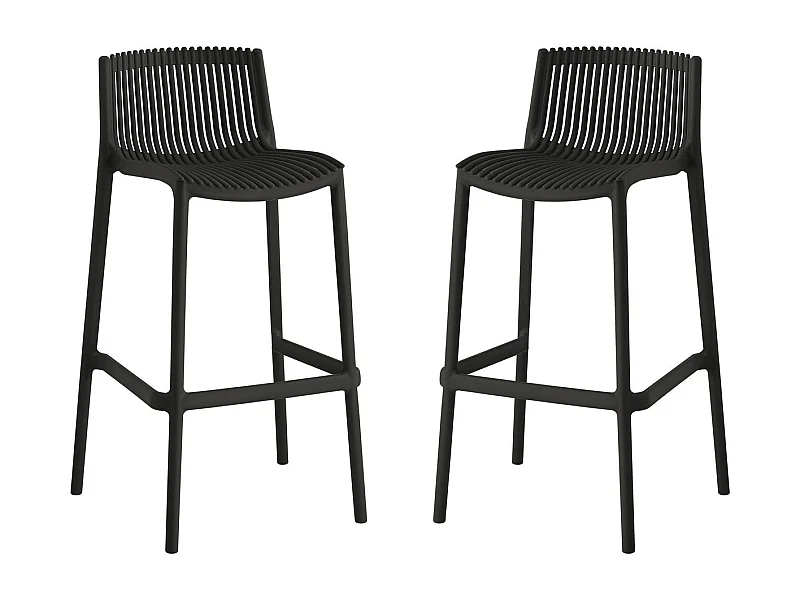 Set van 2 "Néora" kunststof stapelstoelen - Zwart