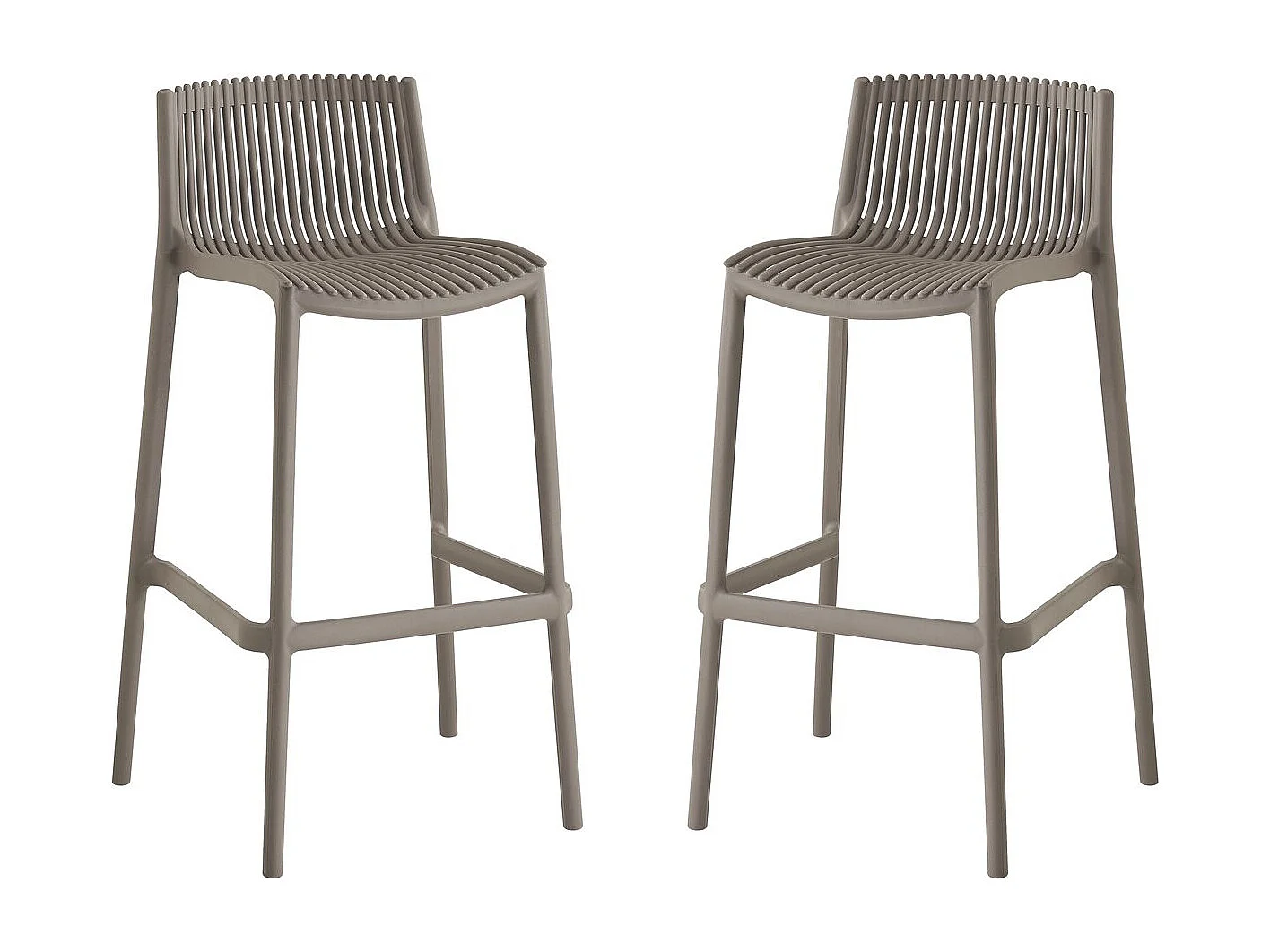 Set di 2 seggioloni impilabili in plastica "Néora" - Taupe