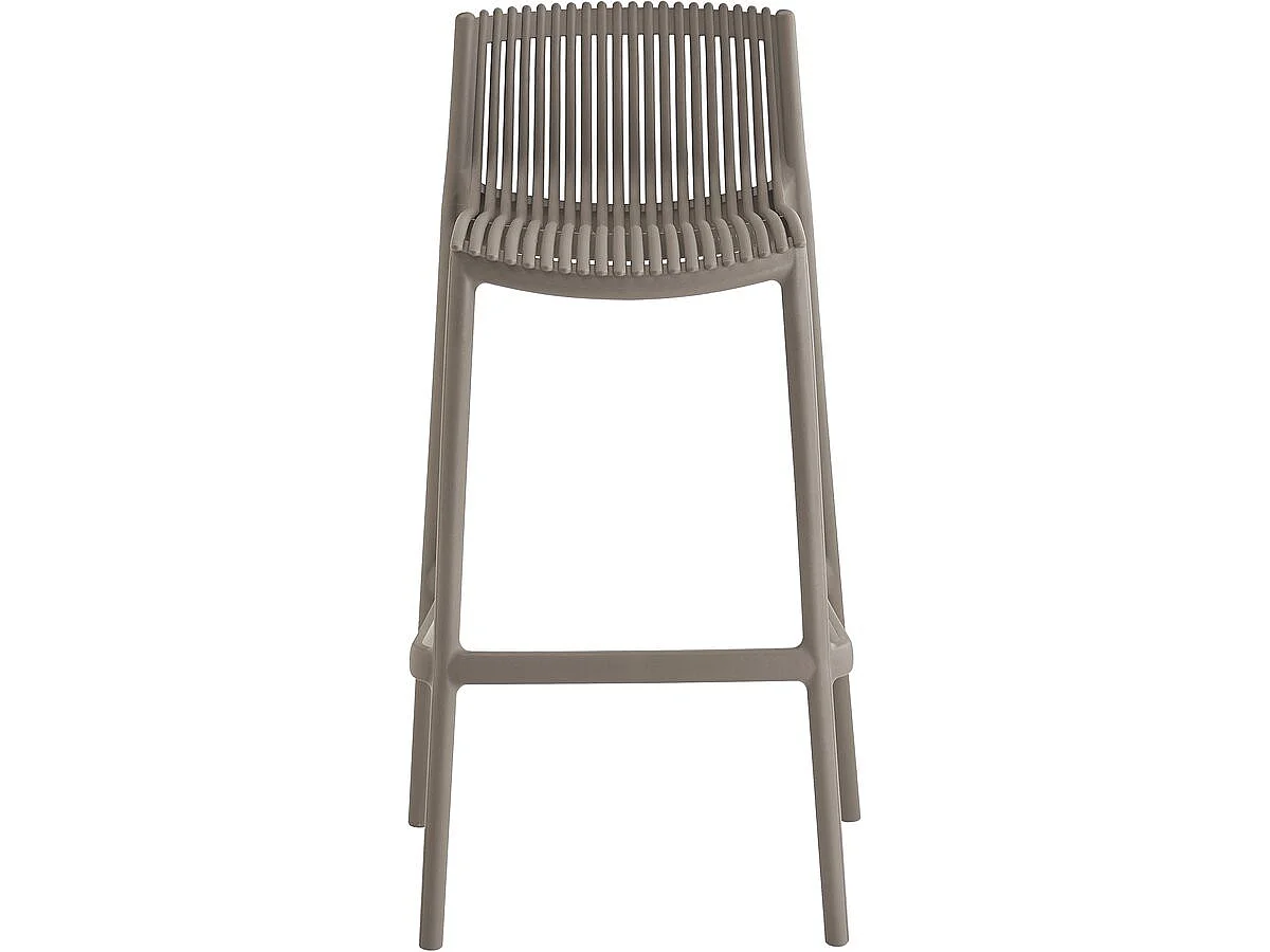Set med 2 Stapelbara Plaststolar "Néora" - Taupe, Modern Design, Bekväm Sittning, Uteplatsbruk