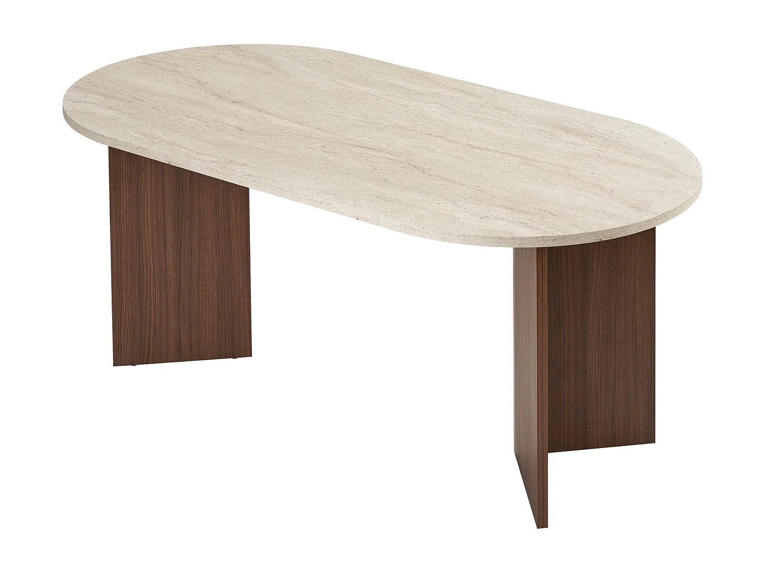Table à manger en bois "Sablin" 180 x 90 x 75 cm - Travertin
