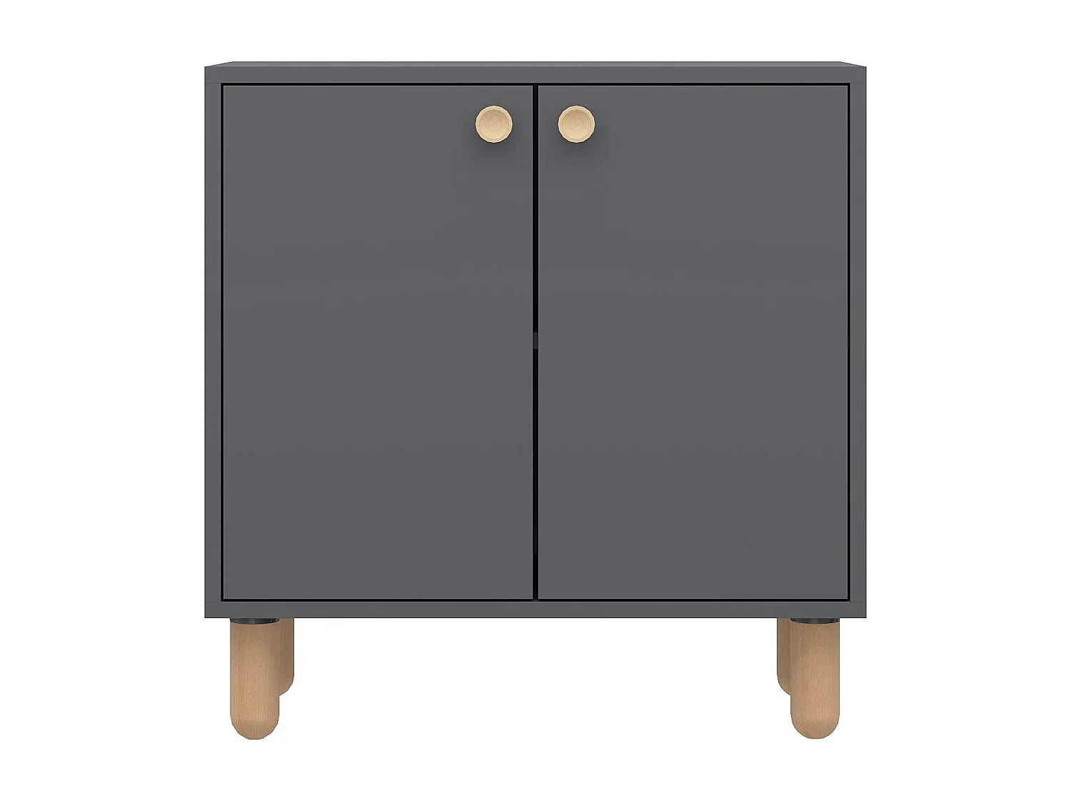 Buffet en bois "Lina" - 72 x 36 x 73 cm - Gris anthracite