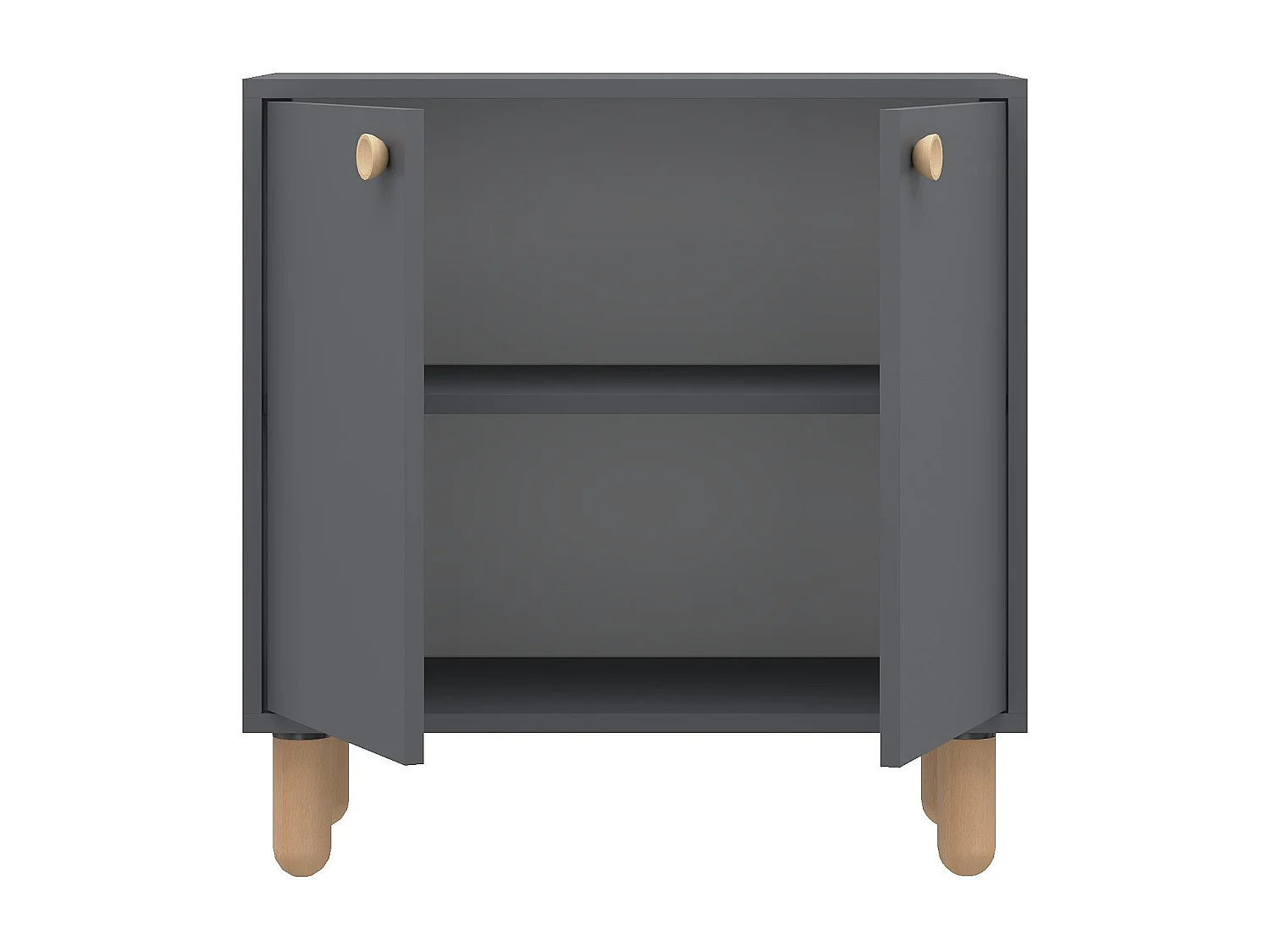Buffet en bois "Lina" - 72 x 36 x 73 cm - Gris anthracite