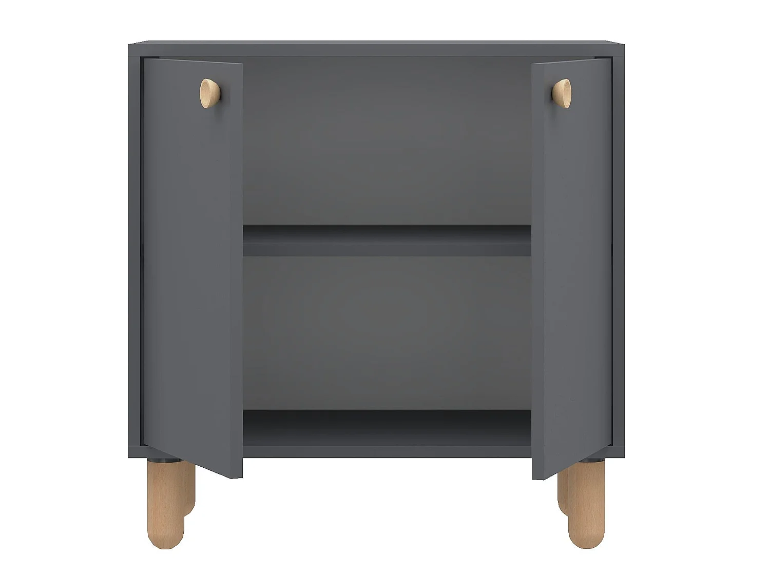 Buffet en bois "Lina" - 72 x 36 x 73 cm - Gris anthracite