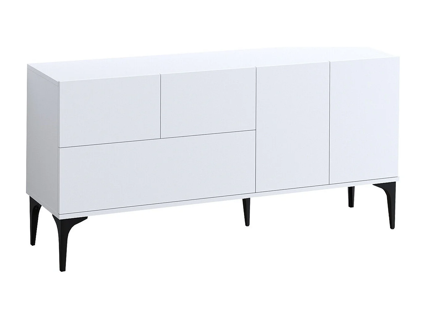 Buffet en bois "Ginny" - 150 x 35 x 75 cm - Blanc