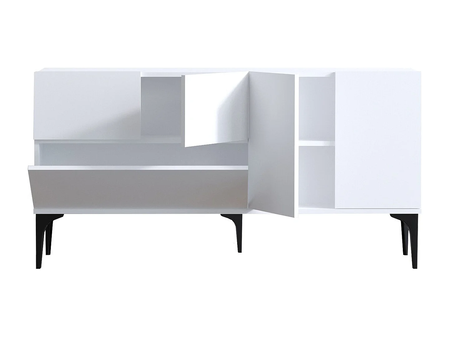 Buffet en bois "Ginny" - 150 x 35 x 75 cm - Blanc