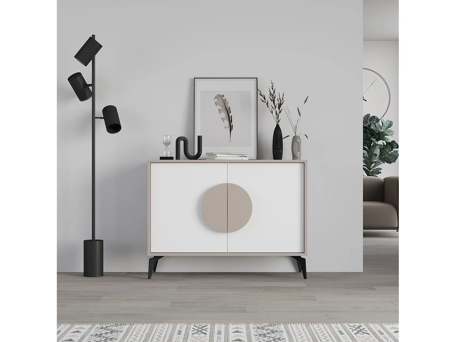 Buffet en bois "Gora" - 110 x 36 x 82 cm - Moka léger