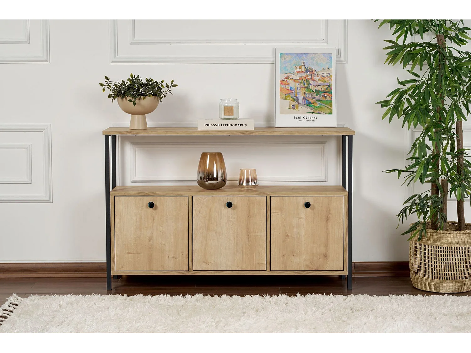 Buffet en bois "Solace" - 120 x 30 x 77 cm - Beige