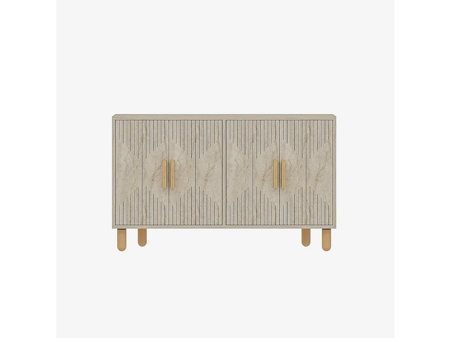 Modern Träbuffé "Roger" med Travertinfinish - 120 x 30 x 74 cm