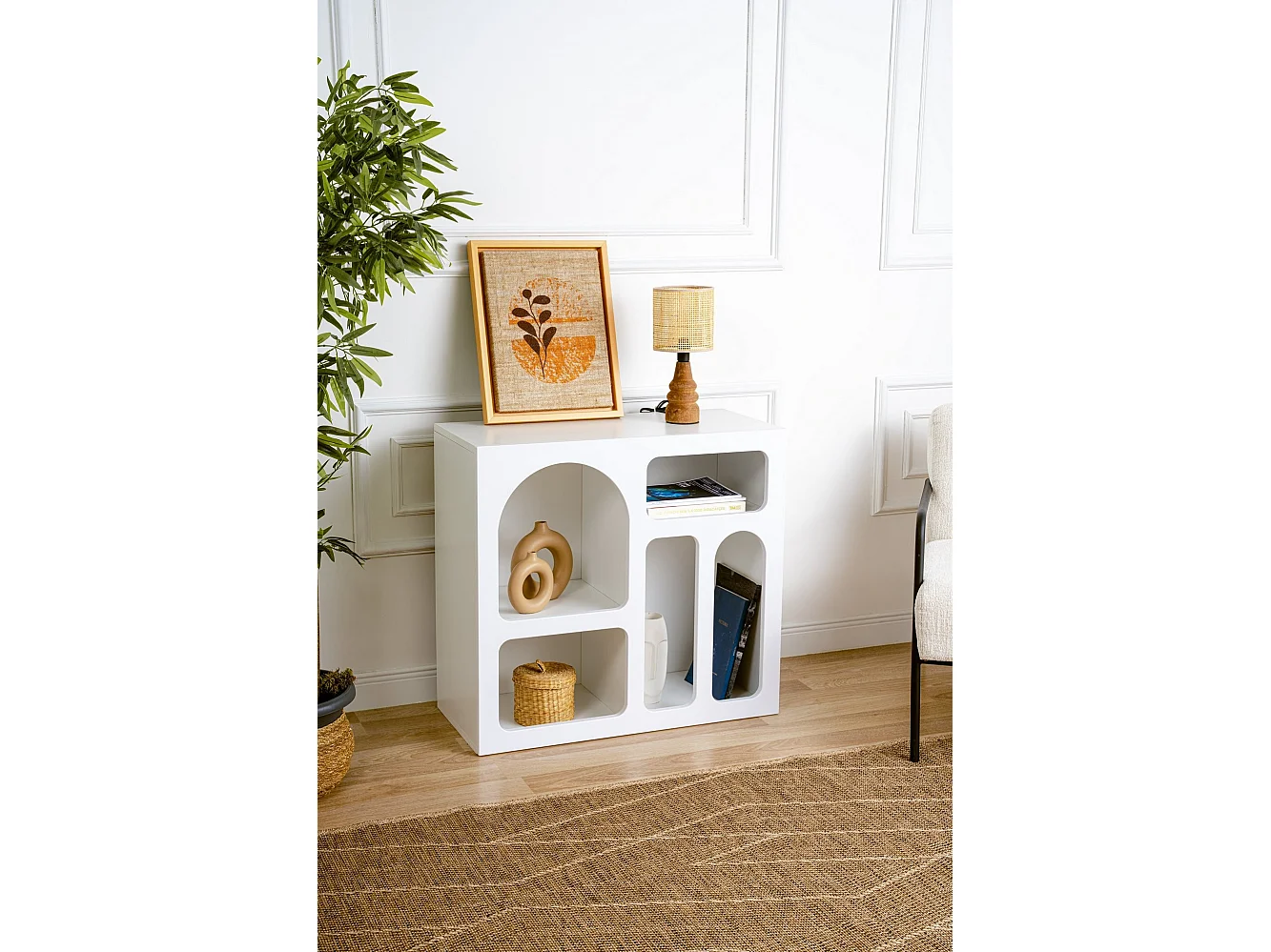 Buffet en bois "Lessa" - 80 x 37 x 74 cm - Blanc