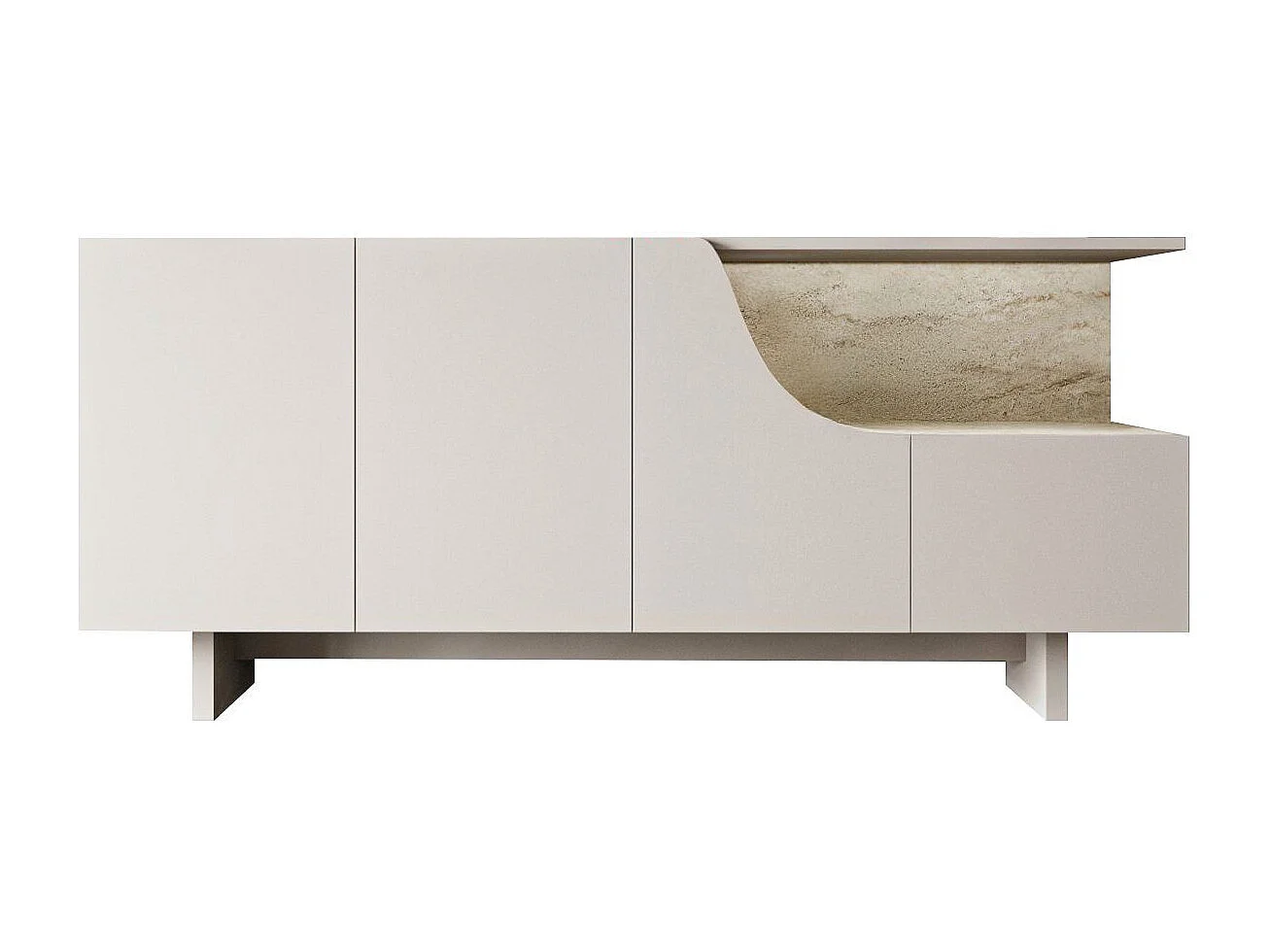 Buffet en bois "Line" - 180 x 40 x 81 cm - Beige