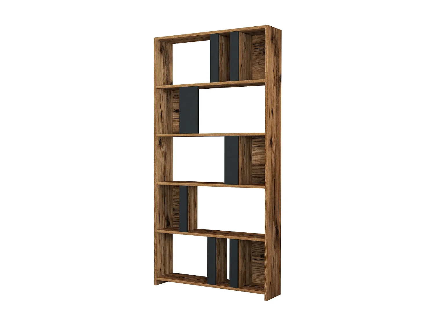 Bibliothèque en bois "Lima" 90 x 20 x 180 cm - Noyer