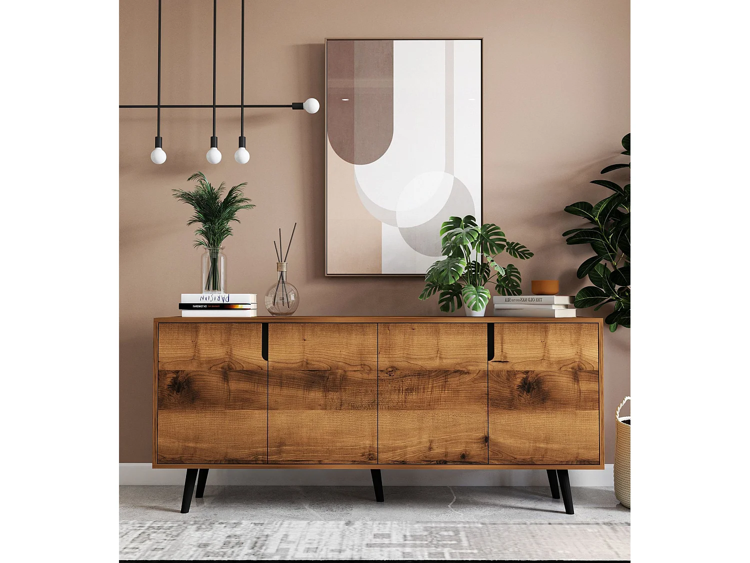 Modern Träbuffé "Latina" - Brun - 180 x 45 x 80 cm - Stilrent Design