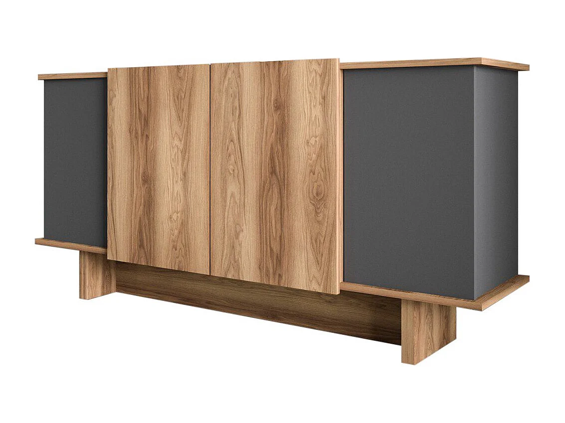 Modern Träbuffé "Diana" - Grå - 180 x 40 x 81 cm - Väggmonterbar