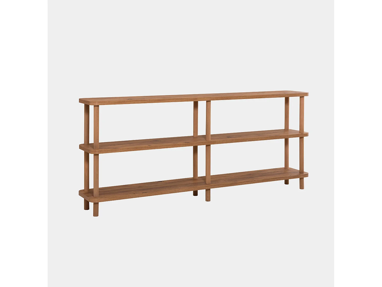 Modern Industriell Träbokhylla "Zen" - Brun - 180 x 35 x 75 cm - Stilren och Praktisk