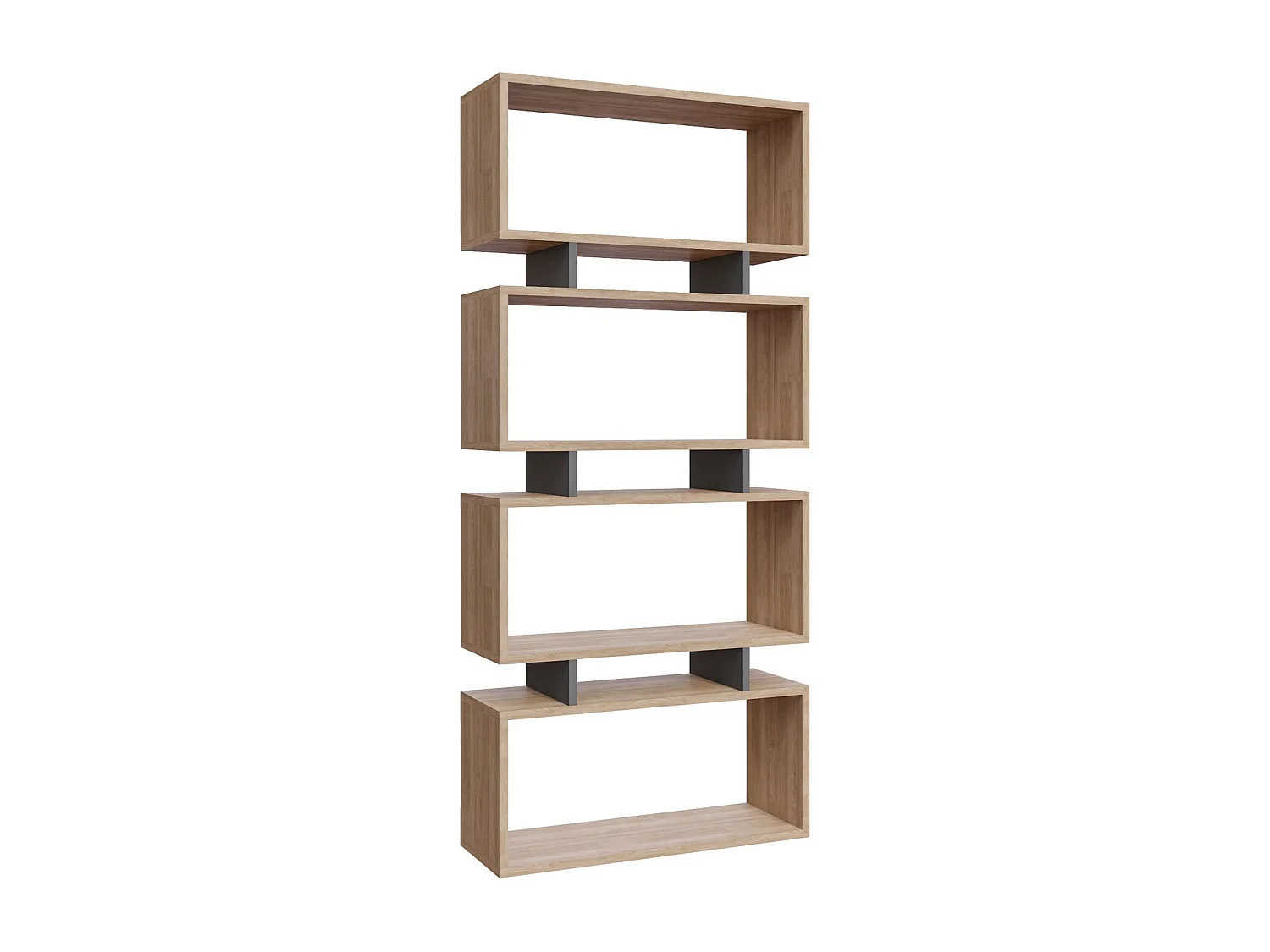 "Langdon" Houten Boekenkast - 72 x 25 x 161 cm - Antraciet Grijs