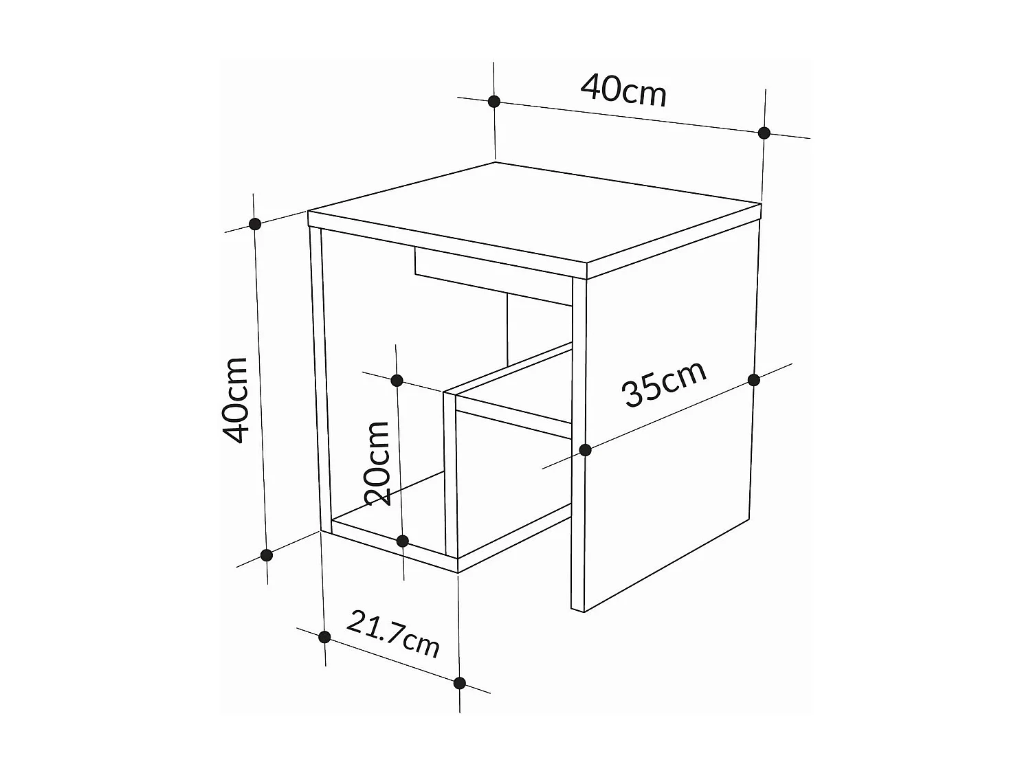 Moderne Witte Houten Bijzettafel "Bon" 40 x 35 x 40 cm - Elegant Design