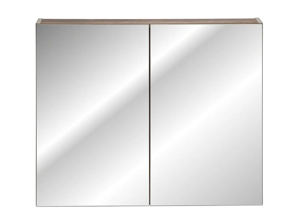 Mueble de almacenamiento para baño VANTA 80 cm topo - Puertas batientes con espejos