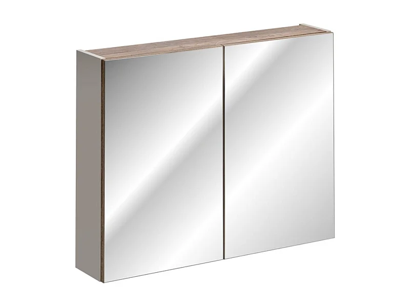 Mueble de almacenamiento para baño VANTA 80 cm topo - Puertas batientes con espejos