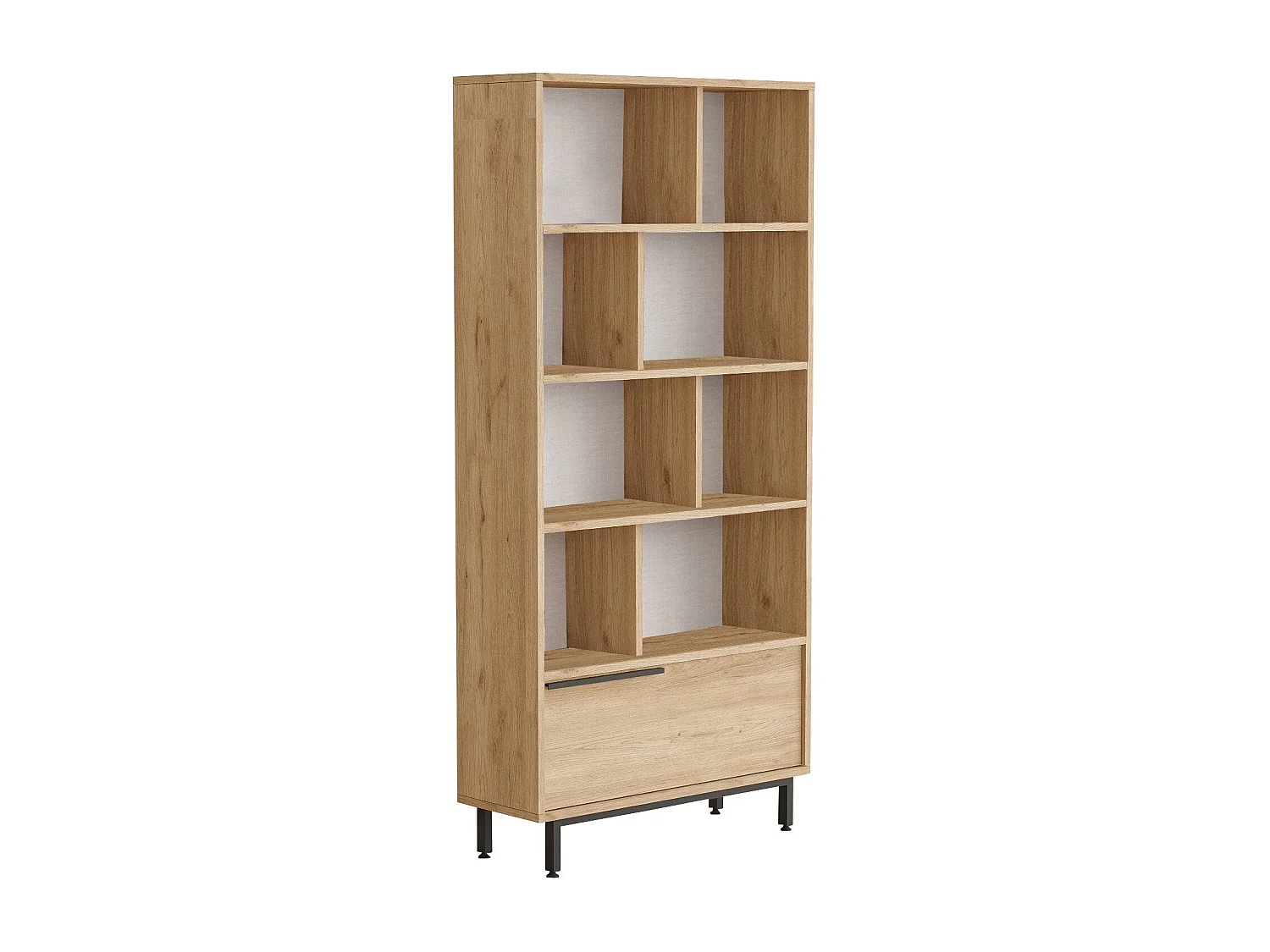 Moderne walnoothouten boekenkast "Calvin" 83,9 x 29,5 x 175,6 cm - Licht eiken