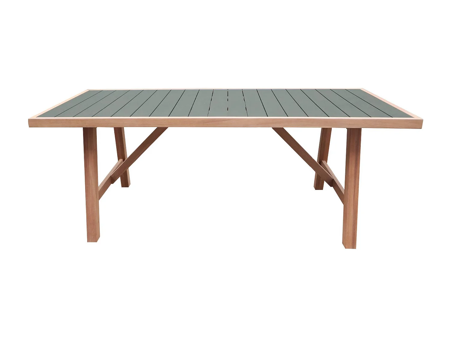 Table de jardin bois d'acacia et aluminium 8 places kaki - Eldora