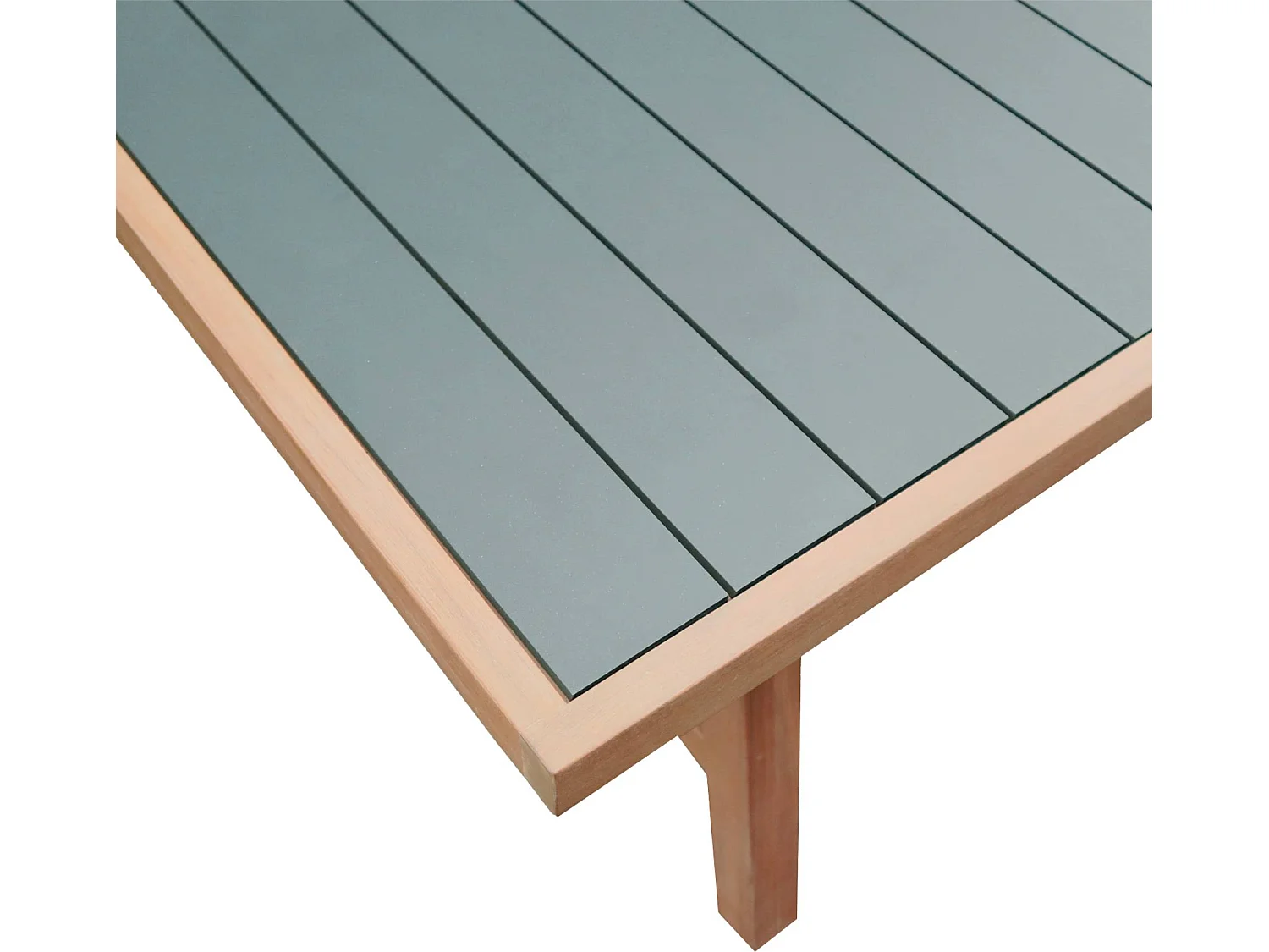 Table de jardin bois d'acacia et aluminium 8 places kaki - Eldora