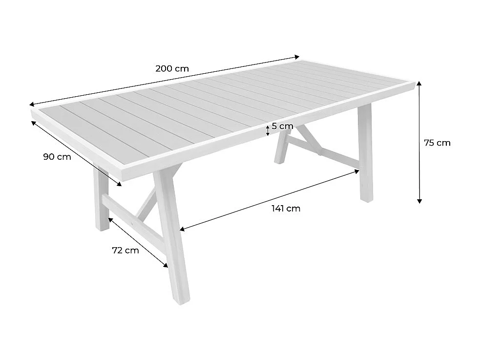 Table de jardin bois d'acacia et aluminium 8 places kaki - Eldora