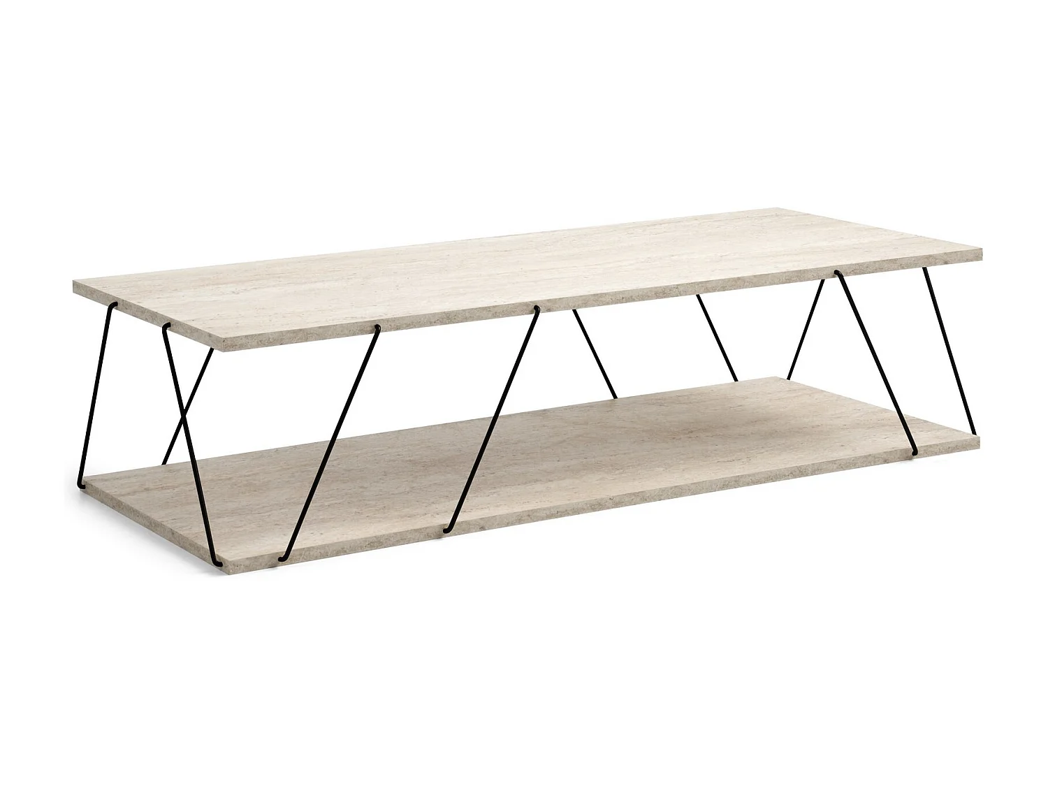Table basse en bois "Labranda" - 120 x 50 x 30 cm - Noir