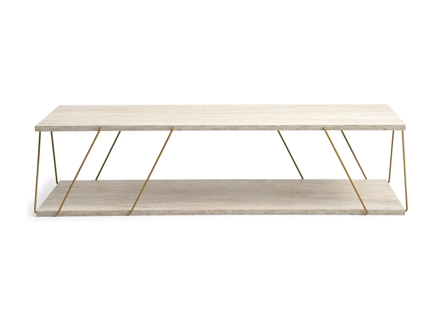 Table basse en bois "Labranda" - 120 x 50 x 30 cm - Or
