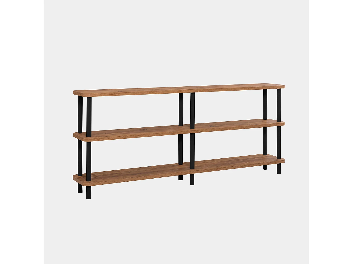 Bibliothèque en bois "Zen" - 180 x 35 x 75 cm - Noir