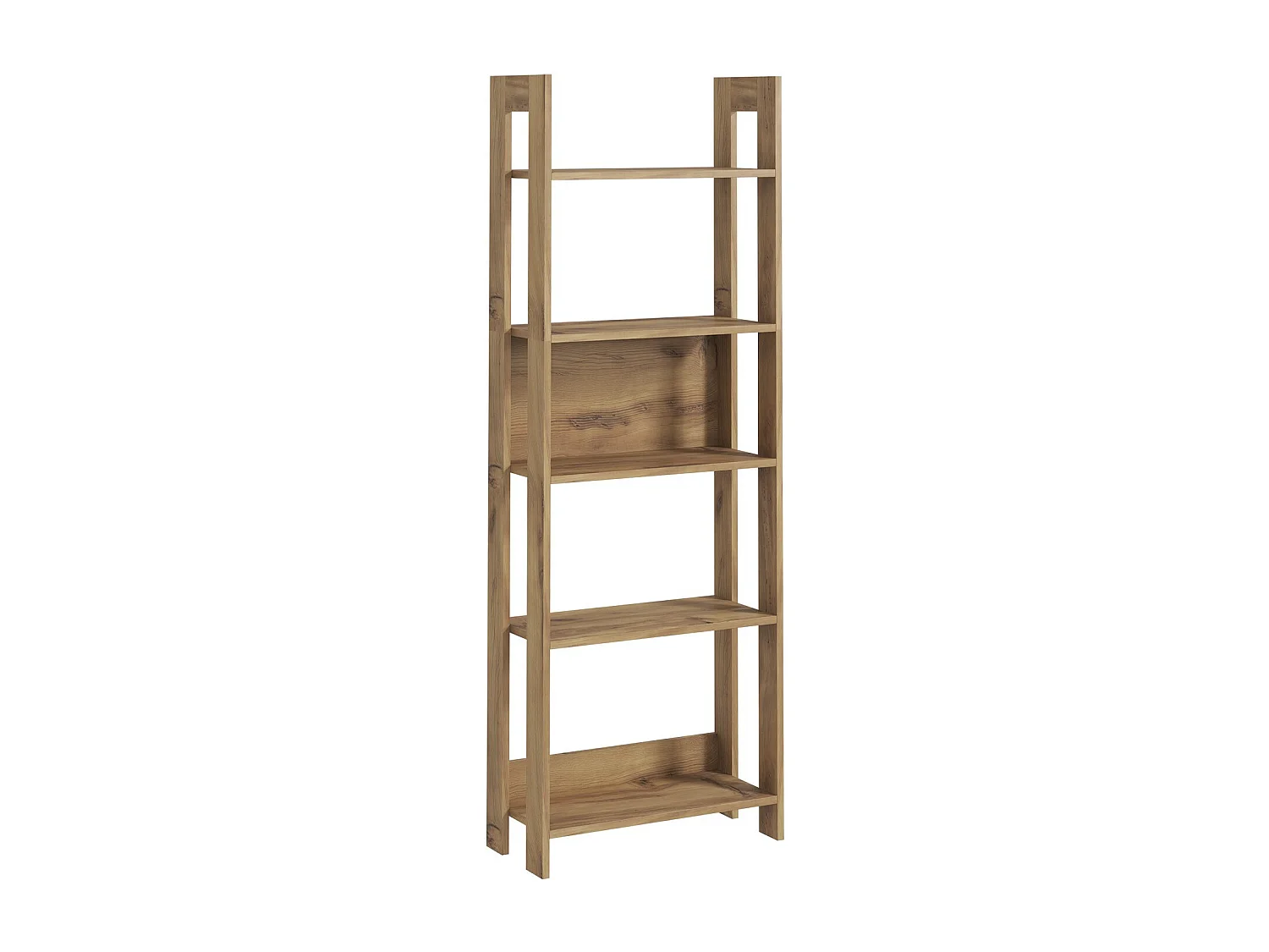"Lantlig Träbokhylla - Elegant Design - 5 Hyllor - Brun - 64 x 30 x 180 cm"