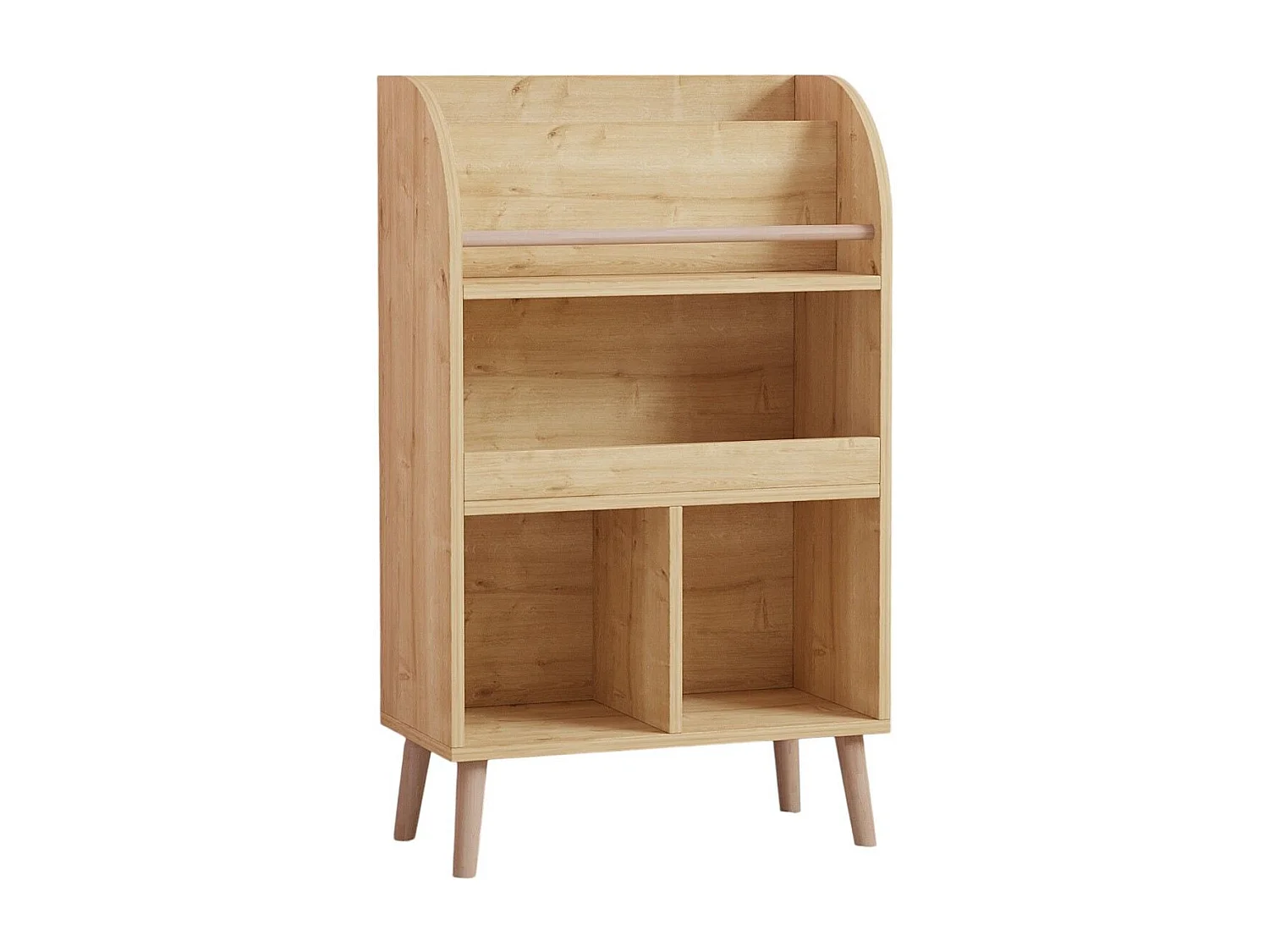 Beige houten boekenkast "Minola" 60x30x102 cm, 4 planken, elegant en natuurlijk design