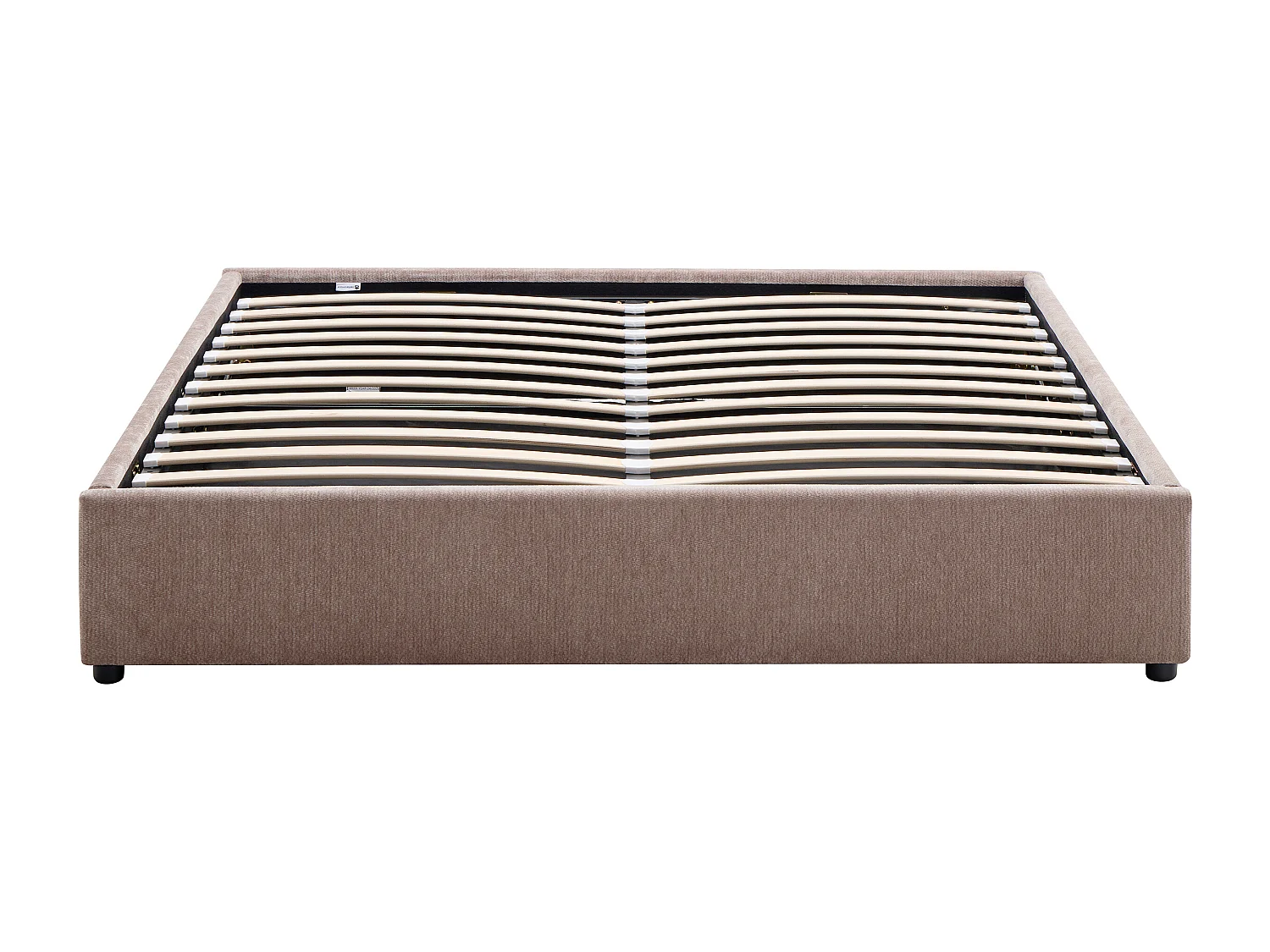Sommier coffre 160 x 200 cm en tissu chenille - Taupe -  FIRMEO de YSMÉE