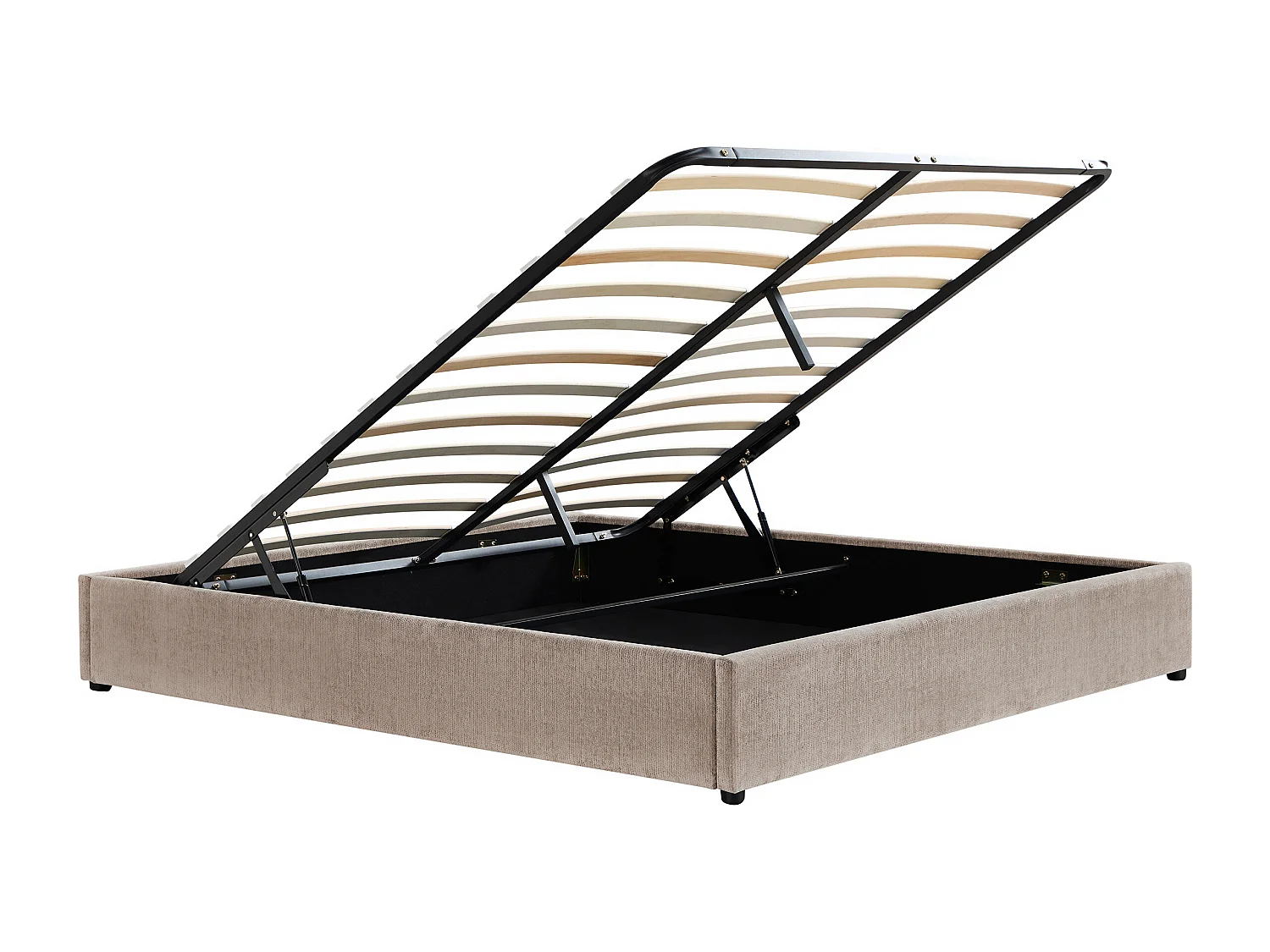 Sommier coffre 160 x 200 cm en tissu chenille - Taupe -  FIRMEO de YSMÉE
