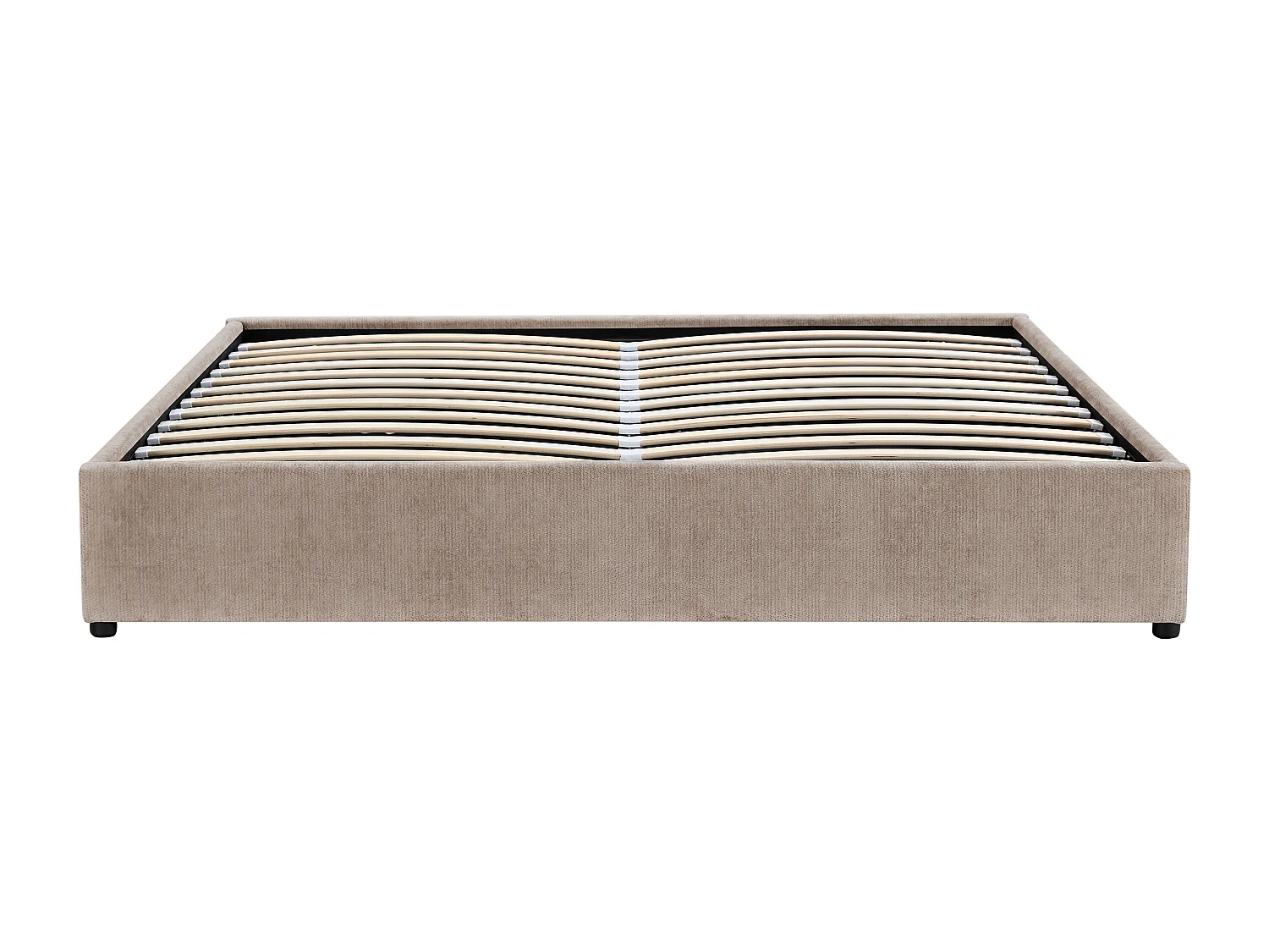 Sommier coffre 160 x 200 cm en tissu chenille - Taupe -  FIRMEO de YSMÉE
