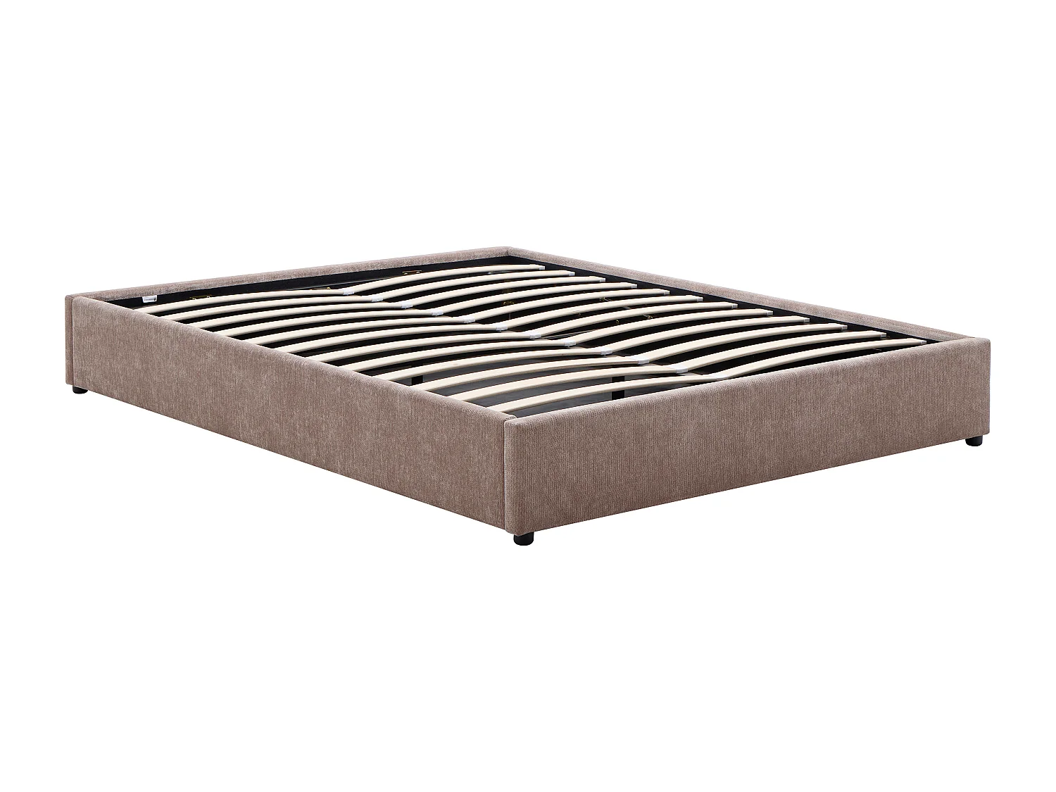 Sommier coffre 180 x 200 cm en tissu chenille - Taupe -  FIRMEO de YSMÉE