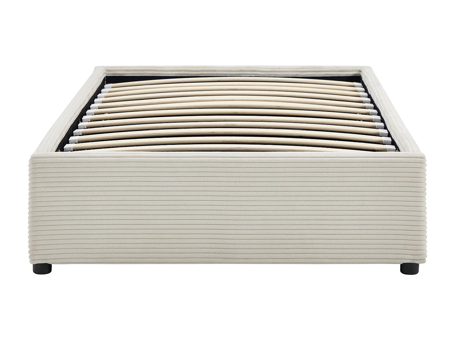 Sommier coffre 90 x 200 cm en velours côtelé - Crème - FIRMEO de YSMÉE
