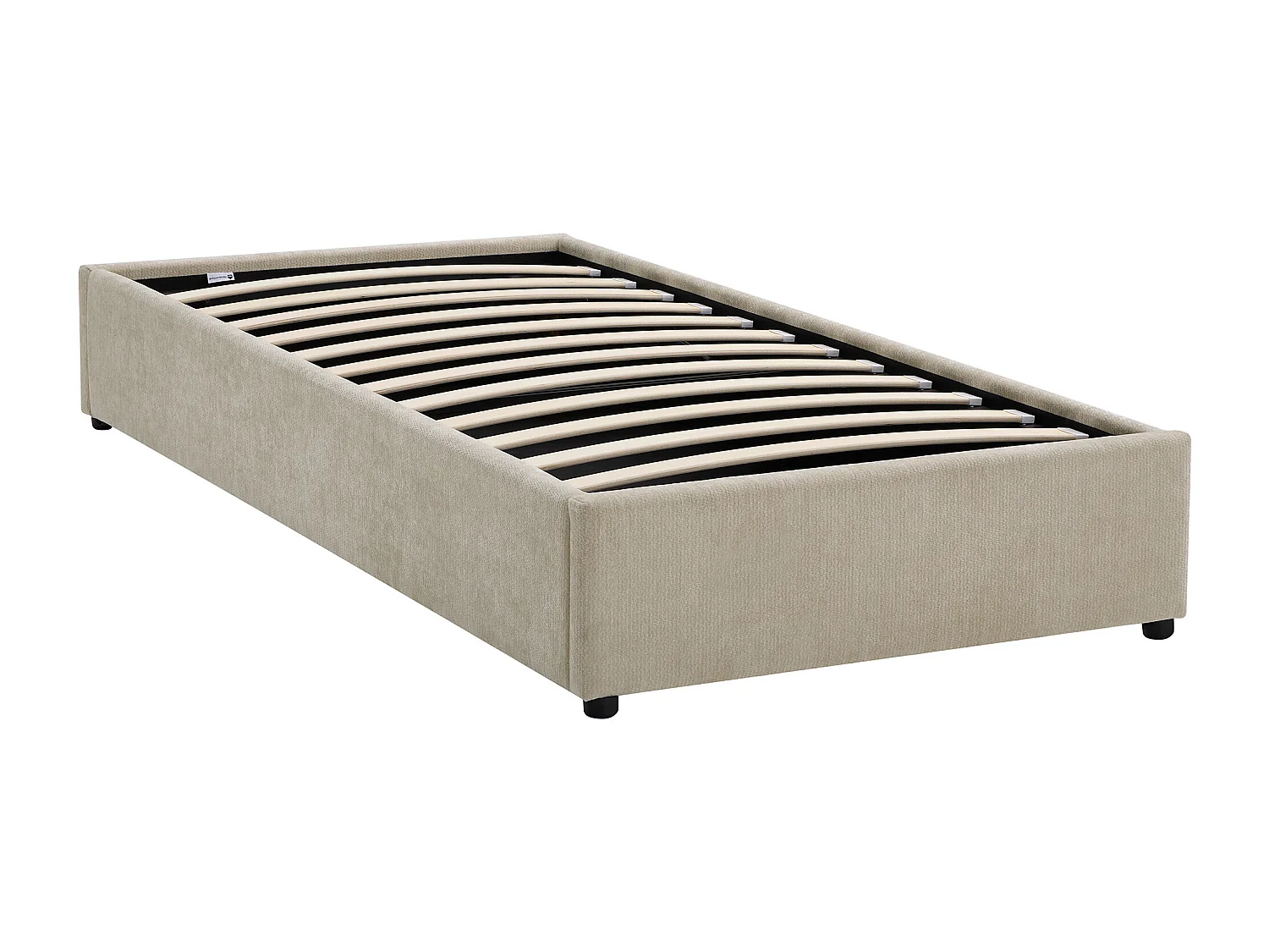 Sommier coffre 90 x 200 cm en tissu chenille - Beige -  FIRMEO de YSMÉE